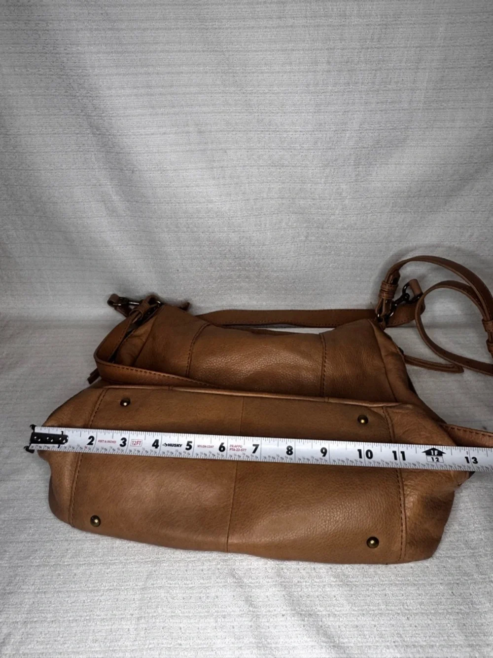 Vintage American Leather Co Crossbody Bag Brown Leather Purse Adjustable Strap - Picture 11 of 12